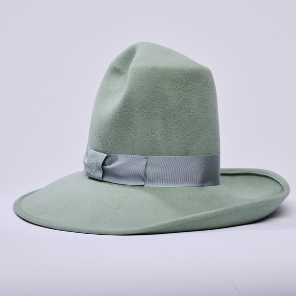 Gucci Green Mint Wide Brim Felt Fedora‎ Hat (Tall) main image 8
